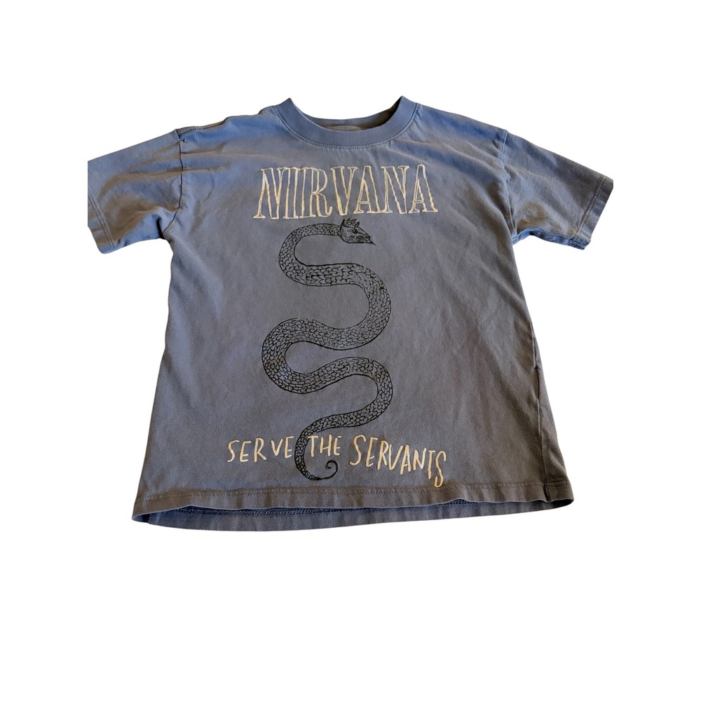 Cotton On Kids Nirvana Collab Toddler T-Shirt Serve the Servants Size 4 Gray